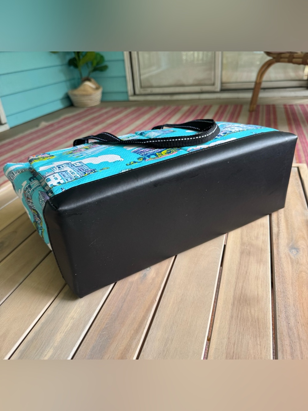 SCOUT RVA Richmond Virginia Landmark Pocket Tote Bag Zip Top Turquoise - Picture 5 of 16